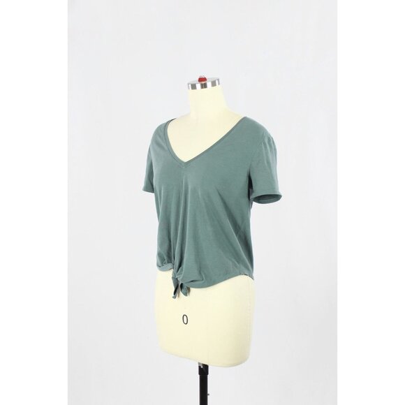 LULULEMON Knot Gonna Fly Graphite Green Pima Cotton Front Tie T-Shirt, Size S - Picture 8 of 13